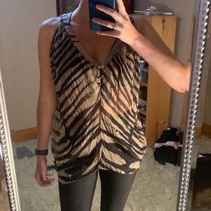 Silk Sheer Tiger Print Shirt